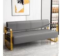 Banc de salle d'attente avec dossier, chaise de bureau, siège de hall en cuir synthétique avec accoudoirs pour réception, salon de beauté, salon de coiffure, aéroport, salle de conférence