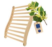 Banc de sauna, de forme ergonomique, fabriqué en bois de tilleul, avec bouchon en liège, produit en Europe