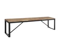 Banc de table à diner en bois d'Acacia et pieds en métal noir - Longueur 170 x Profondeur 35 x Hauteur 45 cm