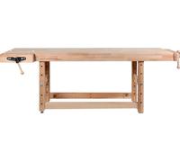 Banc de travail charges lourdes 2500 mm – Hauteur 1100 mm – Plateau hêtre 120 mm