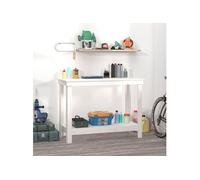 vidaXL Établi blanc 110x50x80 cm pin massif