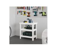 Banc de Travail Table de Travail Poste de Travail Banc d'Outils Banc de Rangement Atelier Garage Blanc 78,5x50x80 cm Bois de Pin Massif