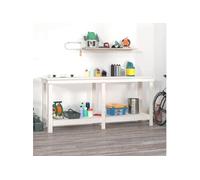 vidaXL Établi blanc 180x50x80 cm en pin massif