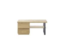 Banc de vestiaire avec 2 tiroirs coloris chene / noir - Longueur 108 x hauteur 47 x profondeur 41 cm --