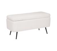 Banc Déco coffre ""Aurora"" bois & métal Blanc Atmosphera