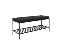 Banc d'Entrée 2 Places Acier et Coussins Noirs - HARALD -