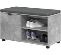 Banc d'entrée avec coussin d'assise – Banc de coiffure avec chaise – Table d'appoint avec étagère à chaussures et étagères de rangement – Dimensions : 80 x 38 x 46 cm.