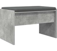 Banc d'entrée avec coussin Gris béton 63 x 38 x 40 cm
