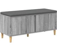 Banc d'entrée avec coussin Gris Sonoma 100 x 38 x 46 cm