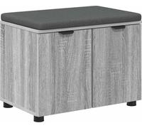 Banc d'entrée avec coussin Gris Sonoma 60 x 38 x 46 cm