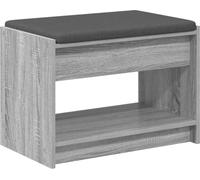 Banc d'entrée avec coussin Gris Sonoma 63 x 38 x 45 cm