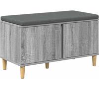 Banc d'entrée avec coussin Gris Sonoma 80 x 38 x 46 cm