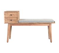 Banc d'entrée avec rangements 2 tiroirs en bois clair massif L110 cm ALTY