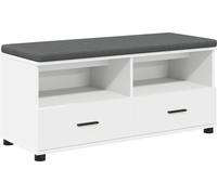 Banc d'entrée Blanc 100 x 38 x 46 cm Bois Ingénierie et Tissu