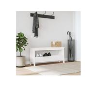 Banc d'entrée blanc 100x28x45 cm bois de pin massif