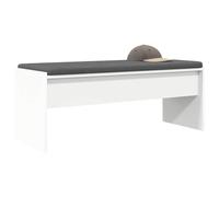 Banc d'entrée blanc avec coussin 103 x 38 x 40 cm | Bois d'ingénierie, assise rembourrée, antidérapante, housse amovible, utilisation en intérieur