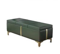Banc d'entrée moderne en cuir PU, pouf de rangement rembourré, banc à chaussures pliable pour salon et chambre à coucher, design de luxe
