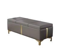 Banc d'entrée moderne en cuir PU, pouf de rangement rembourré, banc à chaussures pliable pour salon et chambre à coucher, design de luxe