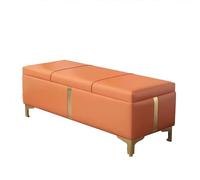 Banc d'entrée moderne en cuir PU, pouf de rangement rembourré, banc à chaussures pliable pour salon et chambre à coucher, design de luxe