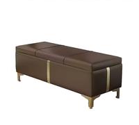 Banc d'entrée moderne en cuir PU, pouf de rangement rembourré, banc à chaussures pliable pour salon et chambre à coucher, design de luxe