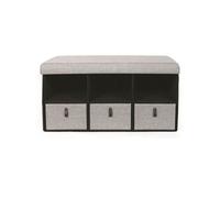 - Banc d'entrée pliable - L. 76 x H. 39 cm - Gris clair - Scandi