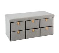 Banc d'entrée pliable Suède - L. 76 x H. 38 cm - Gris