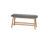 - Banc d'entrée pour chaussures en bambou Bahari - L. 90 x H. 45 cm - Gris - Bahari