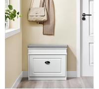 Banc d'Entrée - SoBuy - FSR82-K-WG - Coussin Amovible - Blanc - 61x24x51cm