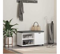 Banc d'entrée VIDAXL avec coussin blanc 80 x 38 x 46 cm - rangement discret