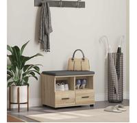 Banc d'entrée Vidaxl Chêne Sonoma avec coussin et rangement 60 x 38 x 46 cm