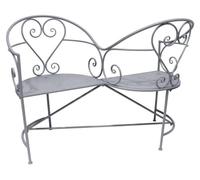 Banc des Amoureux d'extérieur Belle Époque - Gris - 114 x 77,2 x H 86,5 cm