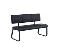 Banc design avec dossier VILAS, en synthétique et métal noir