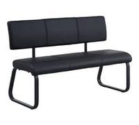 Banc design avec dossier VILAS, en synthétique et métal noir Noir G