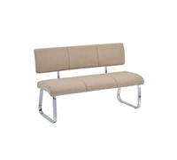 Banc design avec dossier VILAS, en tissu beige