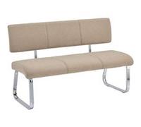 Banc design avec dossier VILAS, en tissu beige Beige G