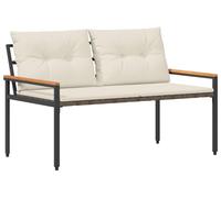 Banc d'extérieur 2 places vidaXL 116 x 67,5 x 72 cm en rotin synthétique blanc crème