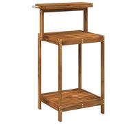 Banc d'extérieur avec jardinière intégrée, dimensions 56,5 x 48,5 x 107 cm, en bois d'acacia massif, finition naturelle