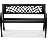 Banc d'extérieur, banc de jardin en métal de 116 cm pour l'extérieur, capacité de charge de 217 kg, banc de jardin d'extérieur avec dossier et accoudoirs, banc de terrasse pour jardin, parc, cour, por