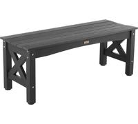 Banc d'extérieur Banc de terrasse 113 cm Cadre en plastique résistant aux intempéries 272 kg Noir