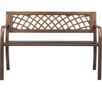 Banc d'extérieur Banc de terrasse 116 cm Structure métallique Dossier en maille PVC pour porche