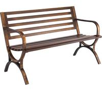 Banc d'extérieur Banc de terrasse 127 cm Structure métallique Dossier à lattes pour porche
