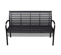 Banc d'extérieur de jardin - Bonne qualité - Acier et WPC Noir - 125 cm