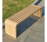 Banc d'extérieur dos nu, banc de jardin en acier métallique, banc résistant à la décoloration pour jardin, jardin, pelouse, porche, allée, capacité de 362,9 kg (naturel, 120 cm)