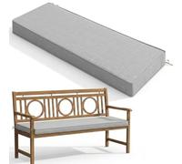 Banc d'extérieur imperméable, 122 x 35,6 cm - Résine UV et décolorée, coussinet antidérapant avec attaches pour terrasse, porche, jardin, balançoire, causeuse - Gris clair
