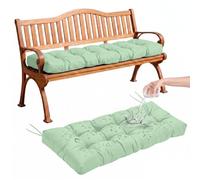 Banc d'extérieur imperméable 81,3 x 35,6 cm - Tufté de 10,2 cm d'épaisseur, résistant à la décoloration avec attaches pour terrasse, balançoire de porche, chaise longue, baie vitrée, piano - Vert