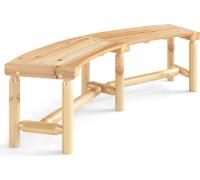 Banc d'extérieur incurvé en bois pour 2 à 3 personnes, 170 cm