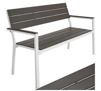 Banc de jardin Line 2 places avec structure en aluminium 128 x 59 x 88 cm - gris clair/blanc