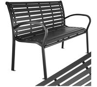 Banc de jardin PINO 3 places 126 x 62 x 81,5cm - noir