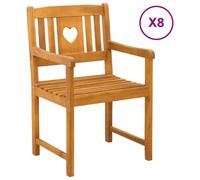 Banc d'extérieur vidaXL, 8 pièces, couleur naturelle, 56 x 55,5 x 90 cm, bois massif d'acacia