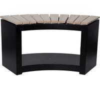 Banc en acier avec siège en bois incurvé - Noir/Beige - L 90,2 x P 37,8 x H 48 cm